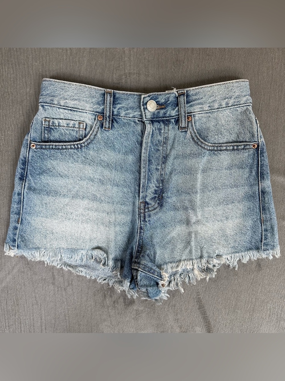 PacSun Shorts Women’s Sz 24 Blue High-Rise Distressed Denim Jean NWT